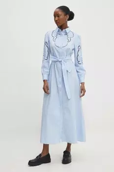Хлопковое платье Answear Lab, синий