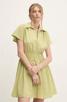 Хлопковое платье Answear Lab, зеленый