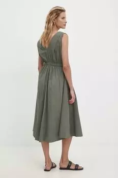 Хлопковое платье Answear Lab, зеленый