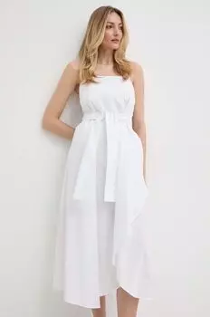 Хлопковое платье Armani Exchange, белый