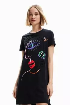 Хлопковое платье Desigual, черный