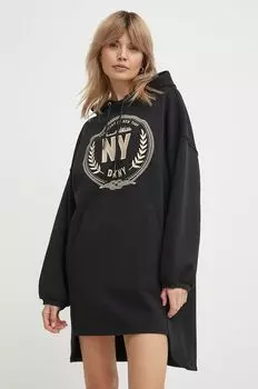 Хлопковое платье Dkny, черный