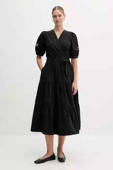 Хлопковое платье Dkny, черный