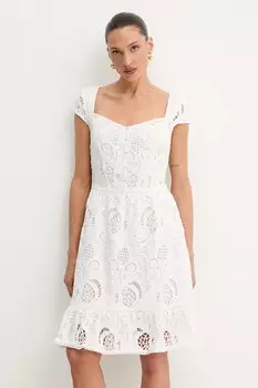 Хлопковое платье DOMITILLA Guess, белый