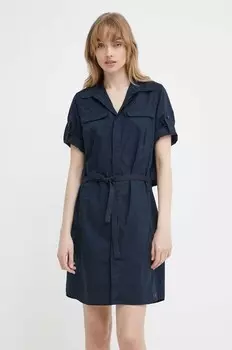 Хлопковое платье G-Star Raw, темно-синий