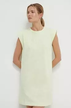 Хлопковое платье Guess, зеленый