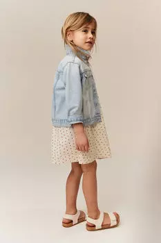 Хлопковое платье H&M, бежевый