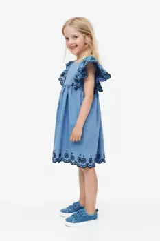 Хлопковое платье H&M, синий