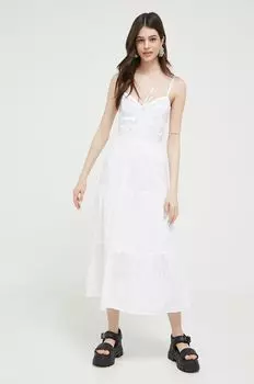 Хлопковое платье Hollister Co., белый