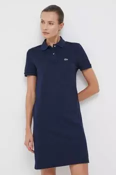 Хлопковое платье Lacoste, темно-синий