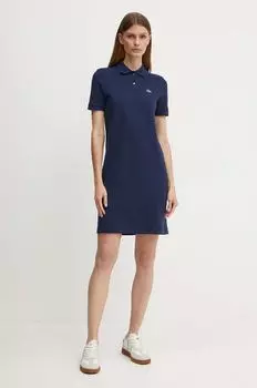Хлопковое платье Lacoste, темно-синий
