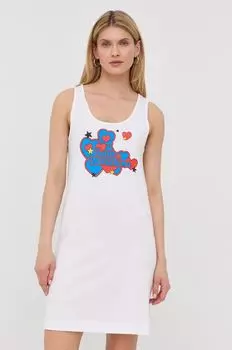 Хлопковое платье Love Moschino, белый