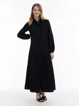 Хлопковое платье макси Usha, черный