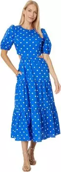 Хлопковое платье миди Lyssa Lilly Pulitzer, цвет Blue Grotto Hotter Spot