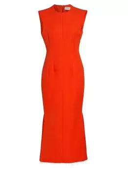 Хлопковое платье-миди Stop Sportmax, красный