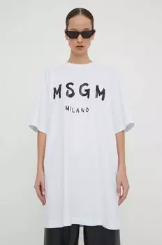 Хлопковое платье MSGM, белый