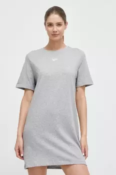Хлопковое платье Reebok, серый