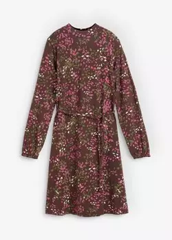 Хлопковое платье-рубашка с завязкой сзади Bpc Bonprix Collection, коричневый