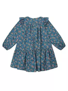 Хлопковое платье с принтом Delia и букетом Bonton