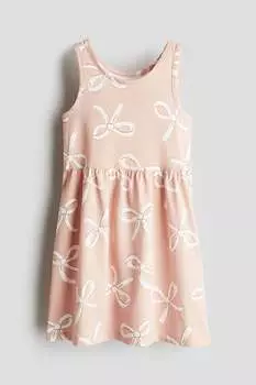 Хлопковое платье с рисунком H&M, розовый