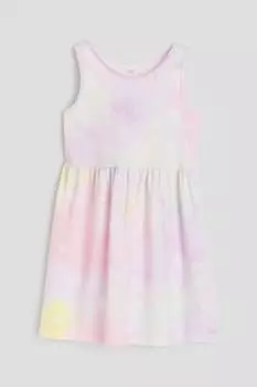 Хлопковое платье с рисунком H&M, розовый
