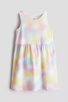 Хлопковое платье с рисунком H&M, розовый