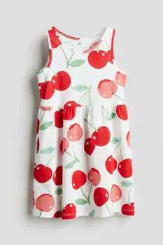 Хлопковое платье с рисунком H&M, белый