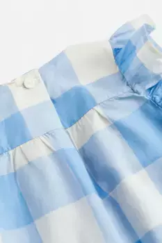 Хлопковое платье с рюшами H&M, синий