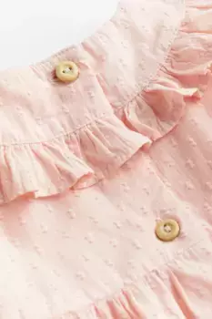 Хлопковое платье с воланами H&M, розовый