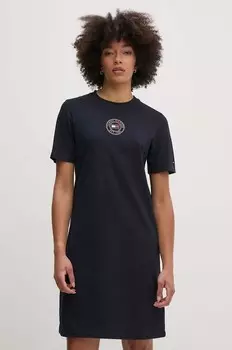 Хлопковое платье Tommy Hilfiger, темно-синий