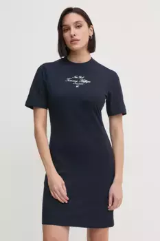 Хлопковое платье Tommy Hilfiger, темно-синий