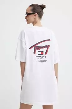 Хлопковое платье Tommy Jeans, белый