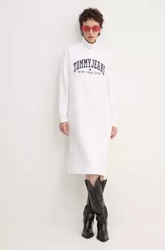 Хлопковое платье Tommy Jeans, белый