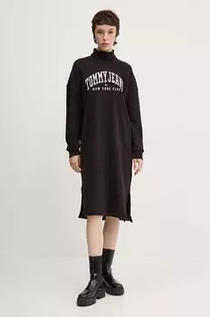 Хлопковое платье Tommy Jeans, черный
