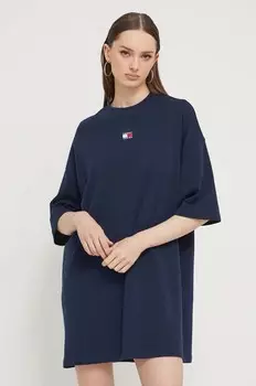 Хлопковое платье Tommy Jeans, темно-синий