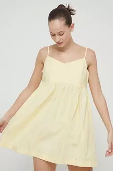 Хлопковое платье Tommy Jeans, желтый