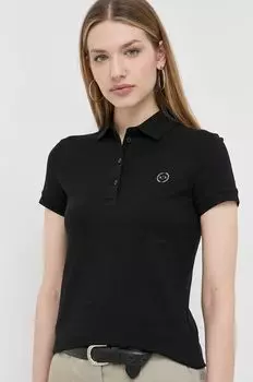 Хлопковое поло Armani Exchange, черный