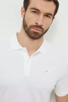 Хлопковое поло Calvin Klein, белый