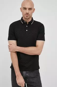 Хлопковое поло Emporio Armani, черный