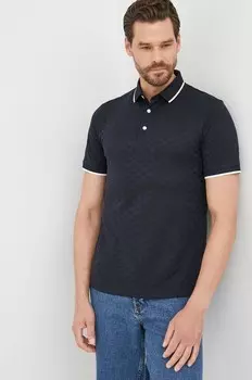 Хлопковое поло Emporio Armani, темно-синий