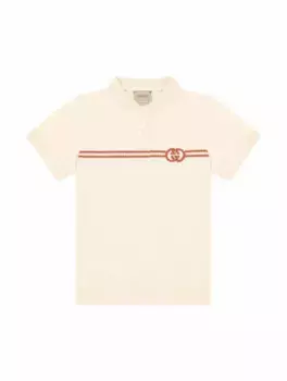 Хлопковое поло Interlocking G Gucci, бежевый