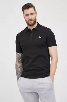 Хлопковое поло Lacoste, черный