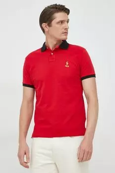Хлопковое поло Polo Ralph Lauren, красный