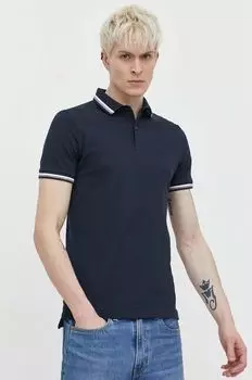 Хлопковое поло Superdry, темно-синий