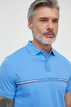 Хлопковое поло Tommy Hilfiger, синий
