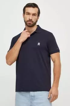 Хлопковое поло Tommy Hilfiger, темно-синий