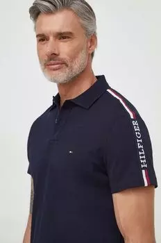 Хлопковое поло Tommy Hilfiger, темно-синий