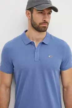 Хлопковое поло Tommy Jeans, синий