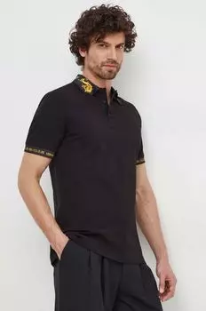 Хлопковое поло Versace Jeans Couture, черный