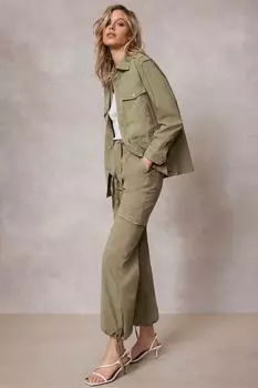 Хлопковые боевые брюки Mint Velvet, зеленый